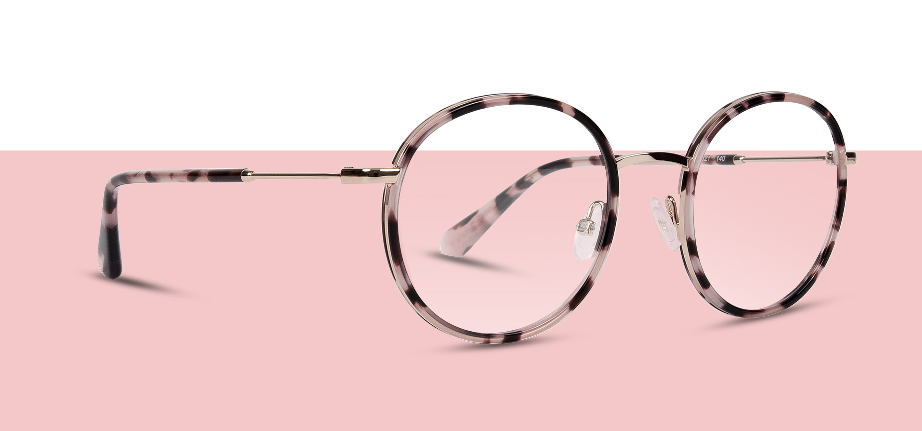 Lunettes de vue Jooly rondes en écaille rose et noir